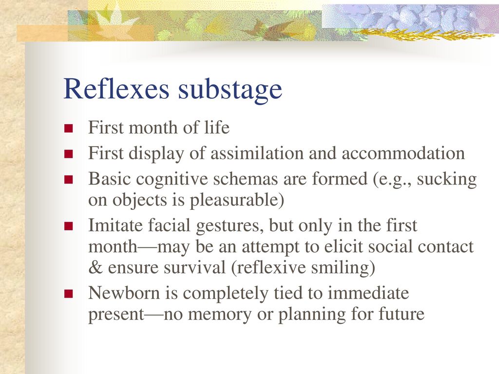 Six substages of the sensorimotor stage ppt download